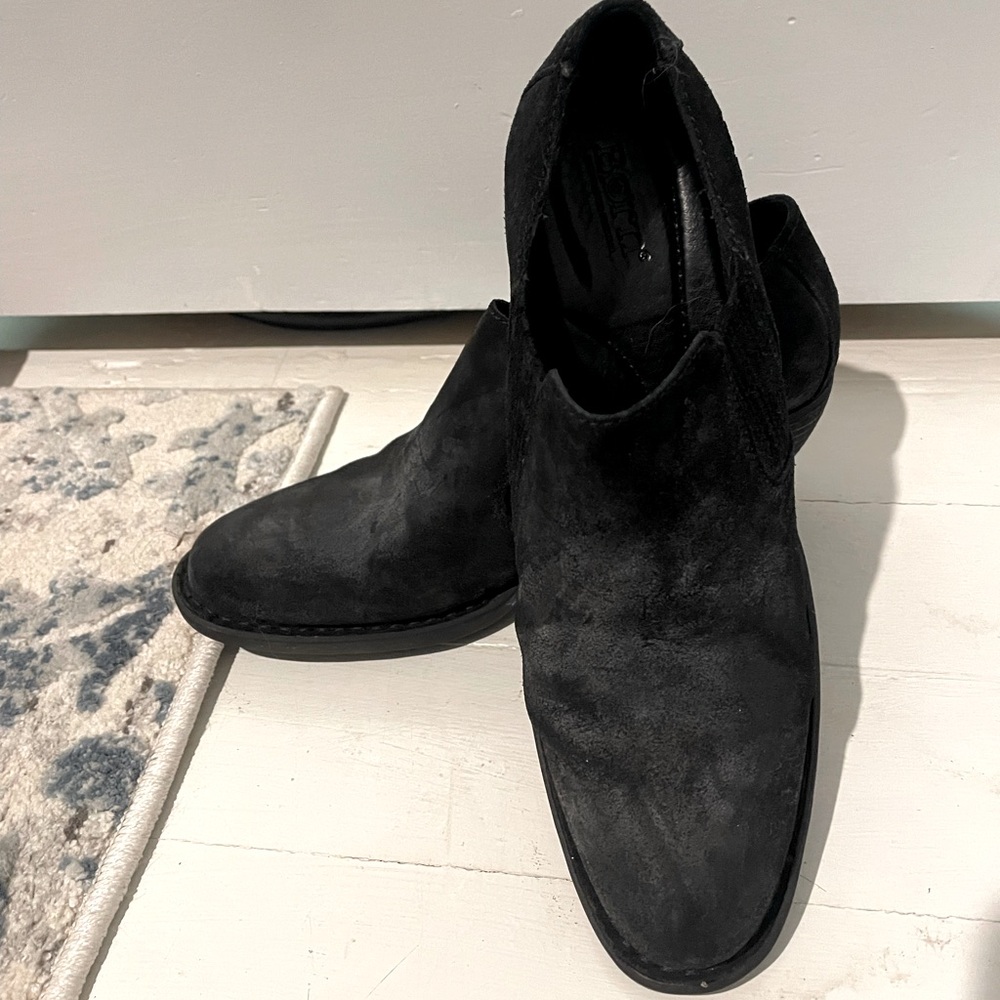 Black suede booties